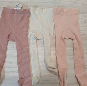 H&M Soft Pink and Cream Tights Set